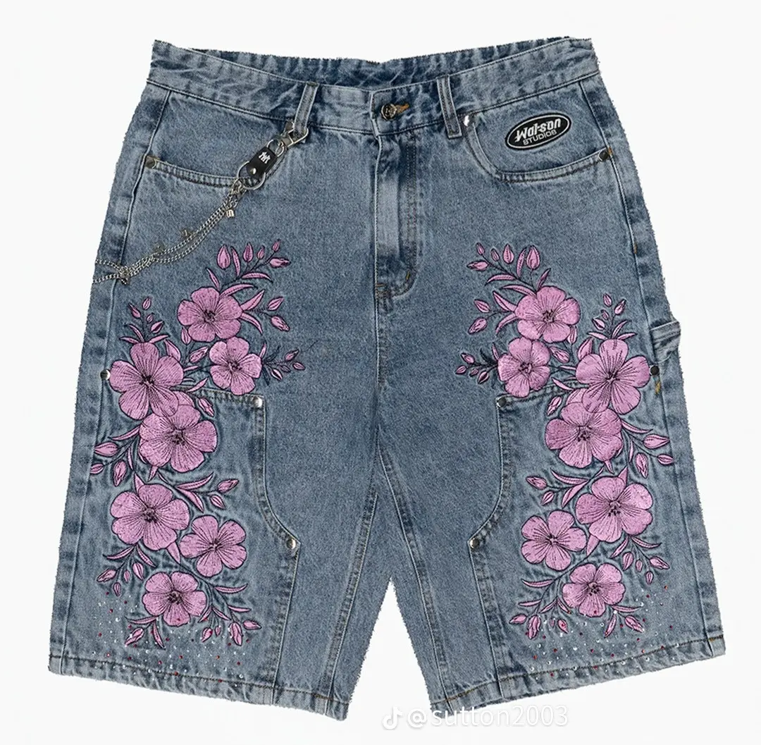 Watson Pink Floral Denim Shorts