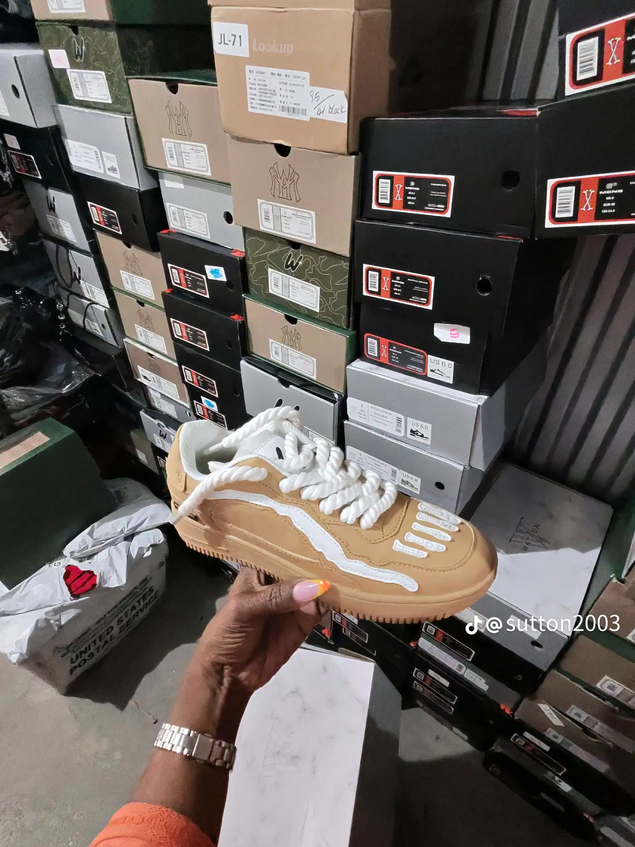 Tan Skeleton Sneakers